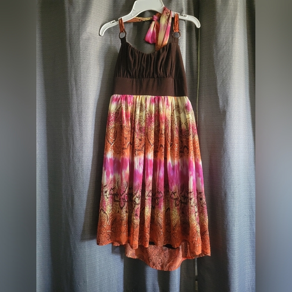 Trixxi halter tie multicolor dress - Picture 1 of 3